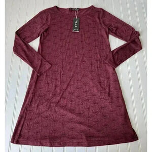 YALA Jersey Shirt Dress Womens Small Bamboo Pockets NEW